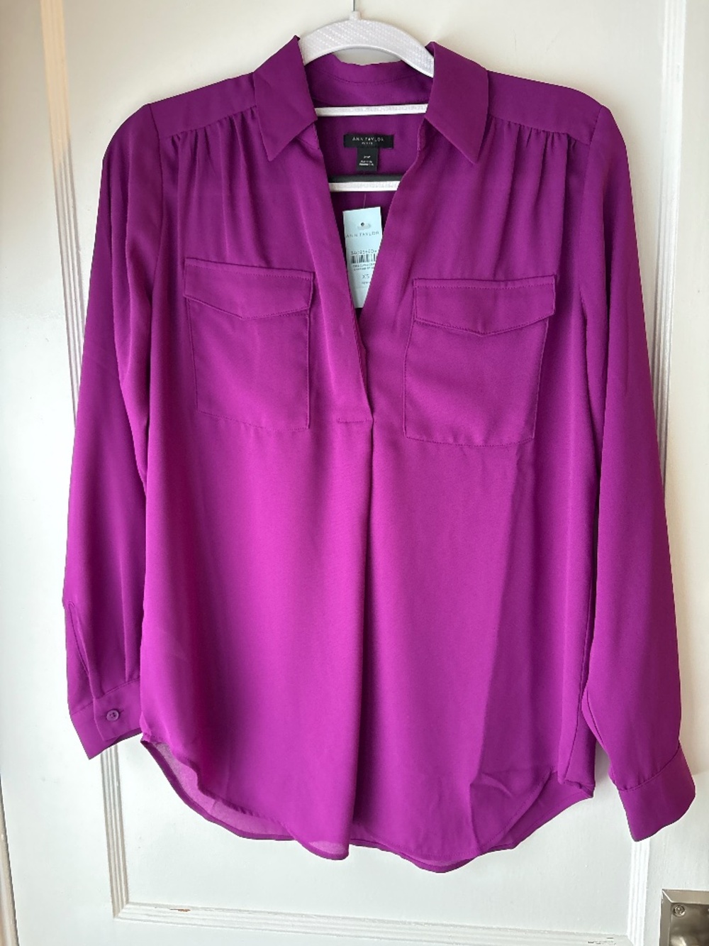 Ann Taylor Purple Camp Shirt, Sz XSP, NWT